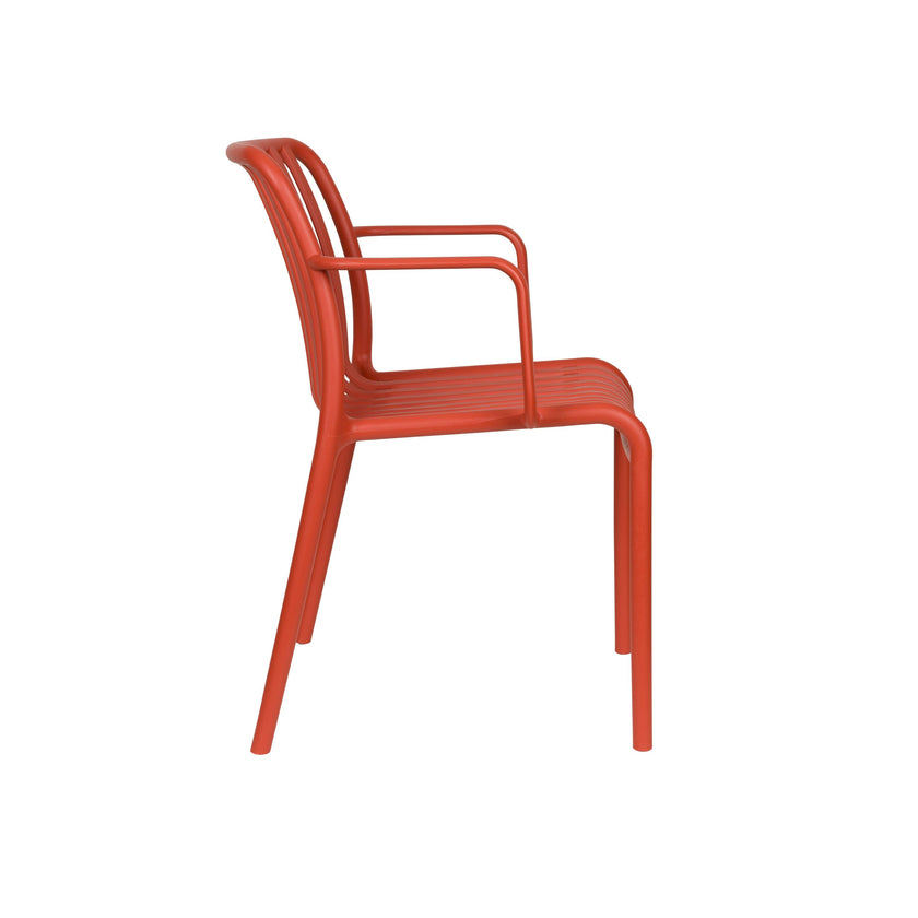 Mante Tuinstoelen Armleuning Kunststof Terra/ Rood