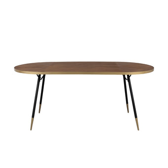 Denise Eettafel Hout Ovaal 200x90 cm Bruin/ Goud