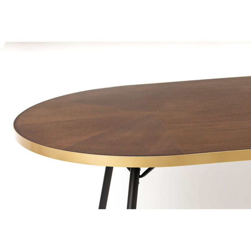Denise Eettafel Hout Ovaal 200x90 cm Bruin/ Goud