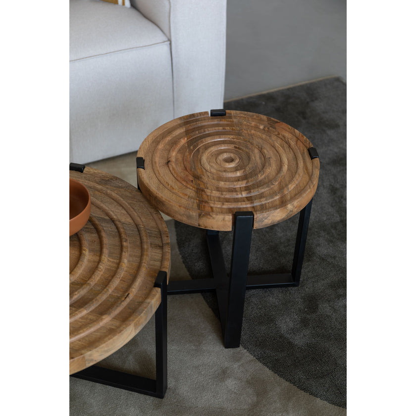 Buz Bijzettafel Rond 40 cm Mangohout