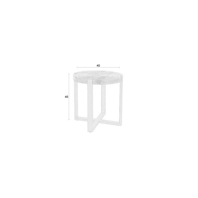 Buz Bijzettafel Rond 40 cm Mangohout