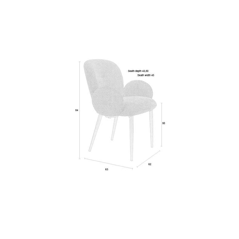 Alaz Eetkamerstoel met armleuning Off-white