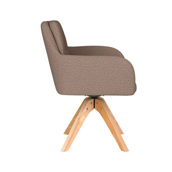 Pete Eetkamerstoel Draaibaar Hout Taupe