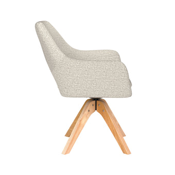 Mos Eetkamerstoel Draaibaar Hout Off-White