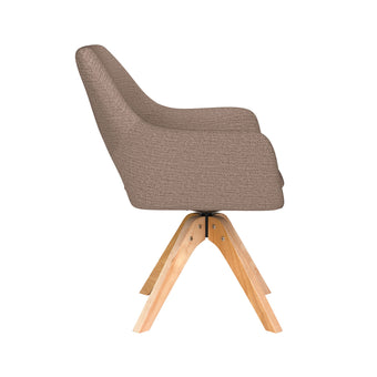 Mos Eetkamerstoel Draaibaar Hout Taupe