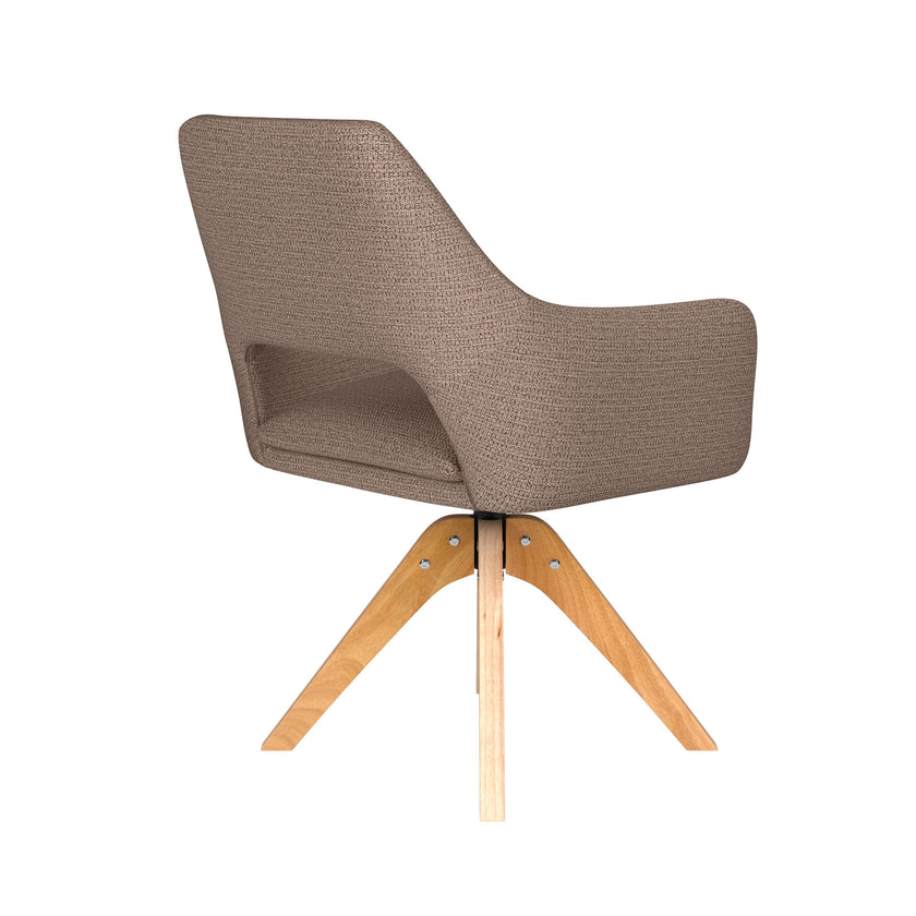 Mos Eetkamerstoel Draaibaar Hout Taupe