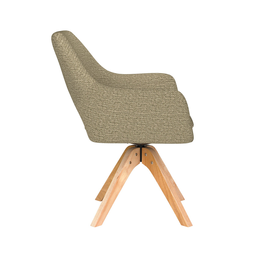 Mos Eetkamerstoel Draaibaar Hout Pistache groen