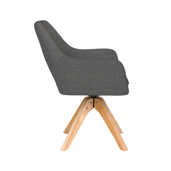 Mos Eetkamerstoel Draaibaar Hout Grijs