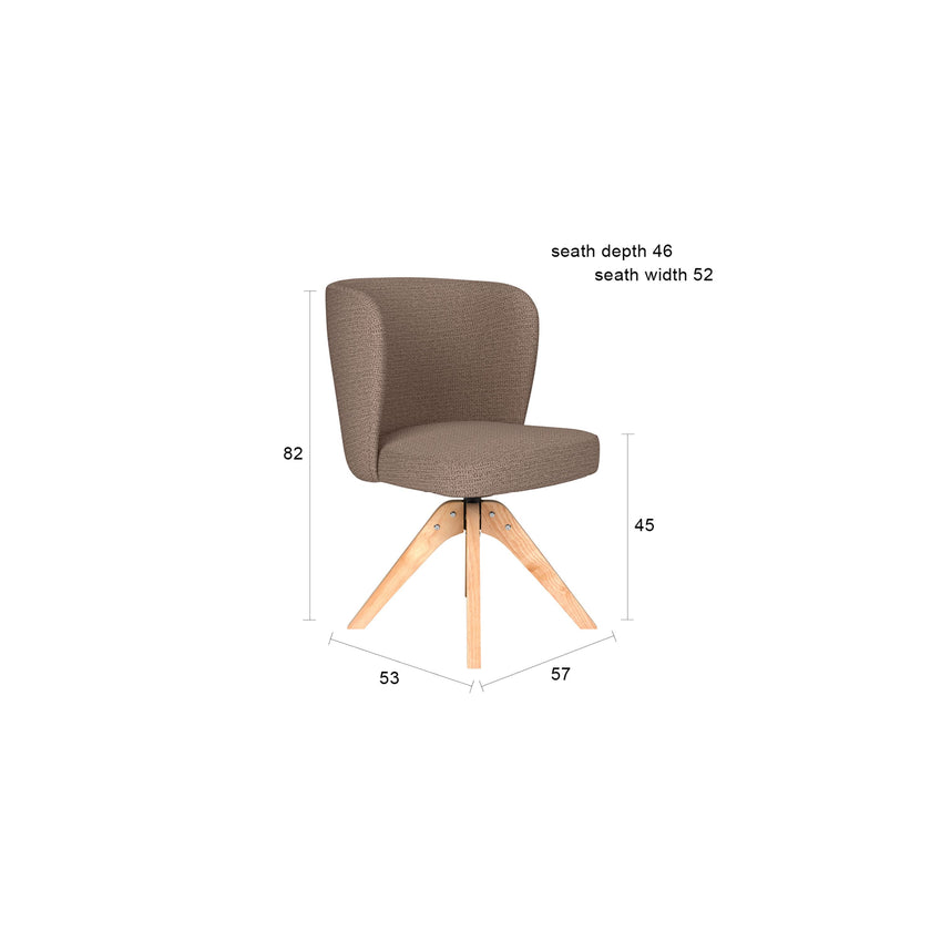 Stan Eetkamerstoel Draaibaar Hout Off-White