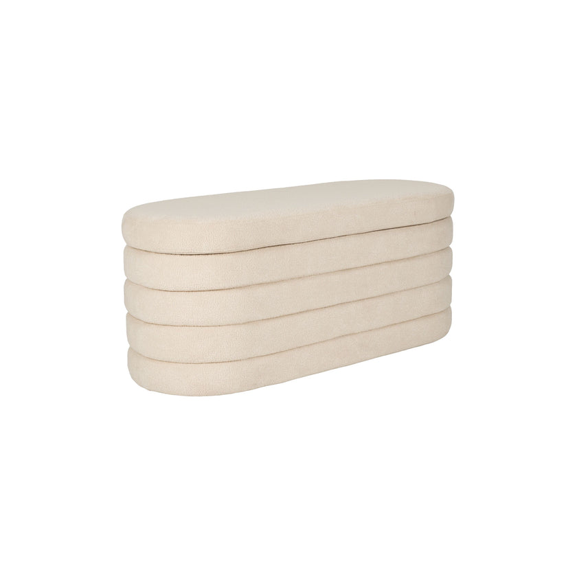 Zuma bankje Bouclé Wit/ Beige
