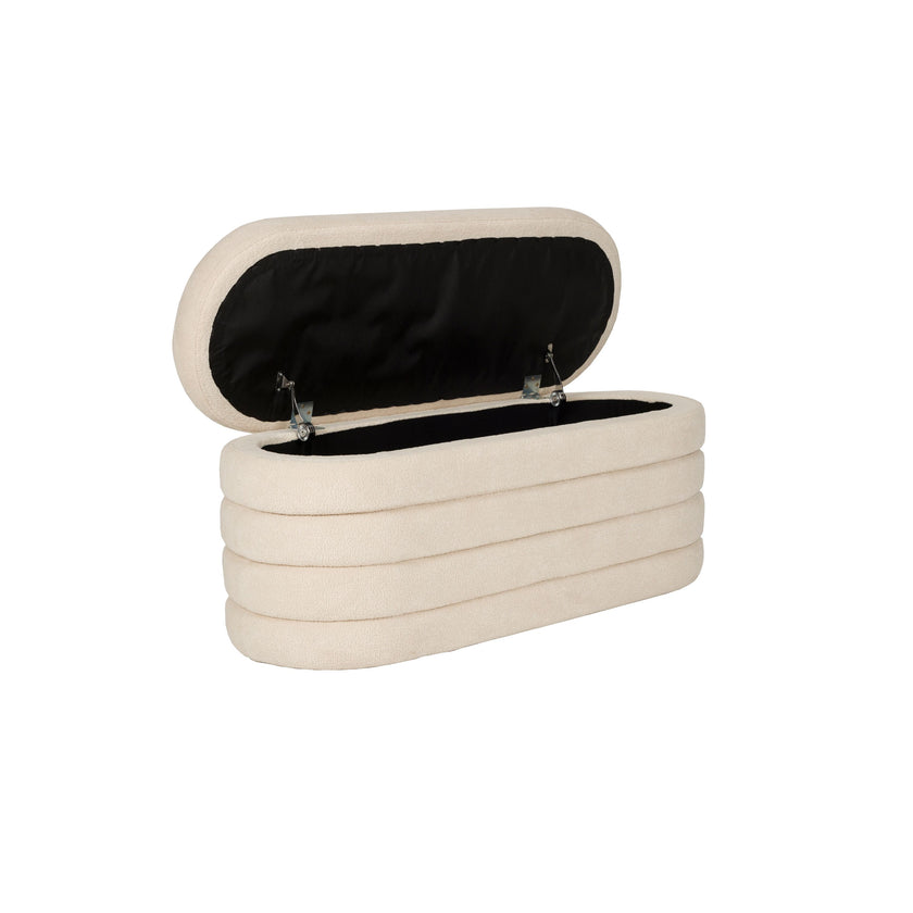 Zuma bankje Bouclé Wit/ Beige