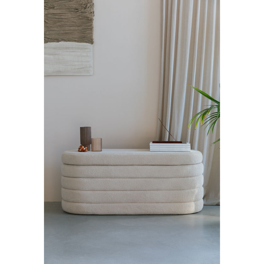 Zuma bankje Bouclé Wit/ Beige