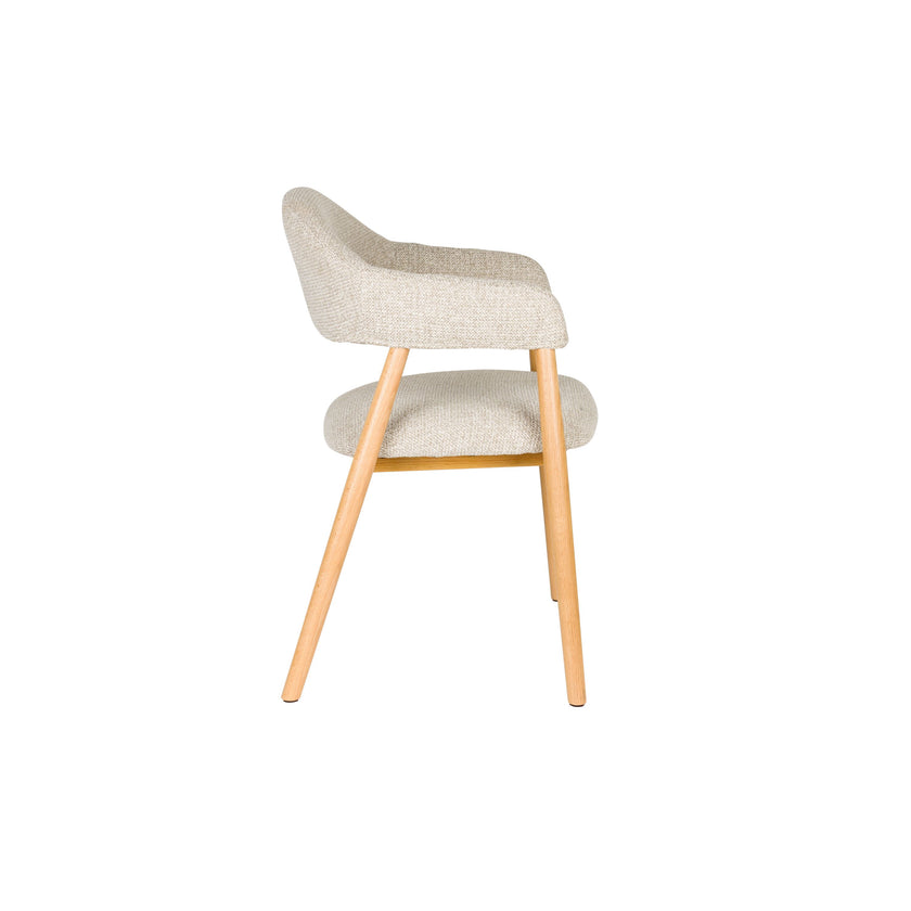 Indy Eetkamerstoel met leuning Licht Bruin/ Beige