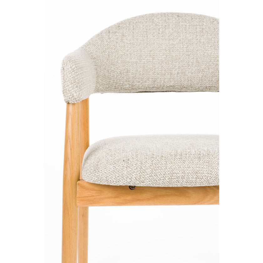 Indy Eetkamerstoel met leuning Licht Bruin/ Beige