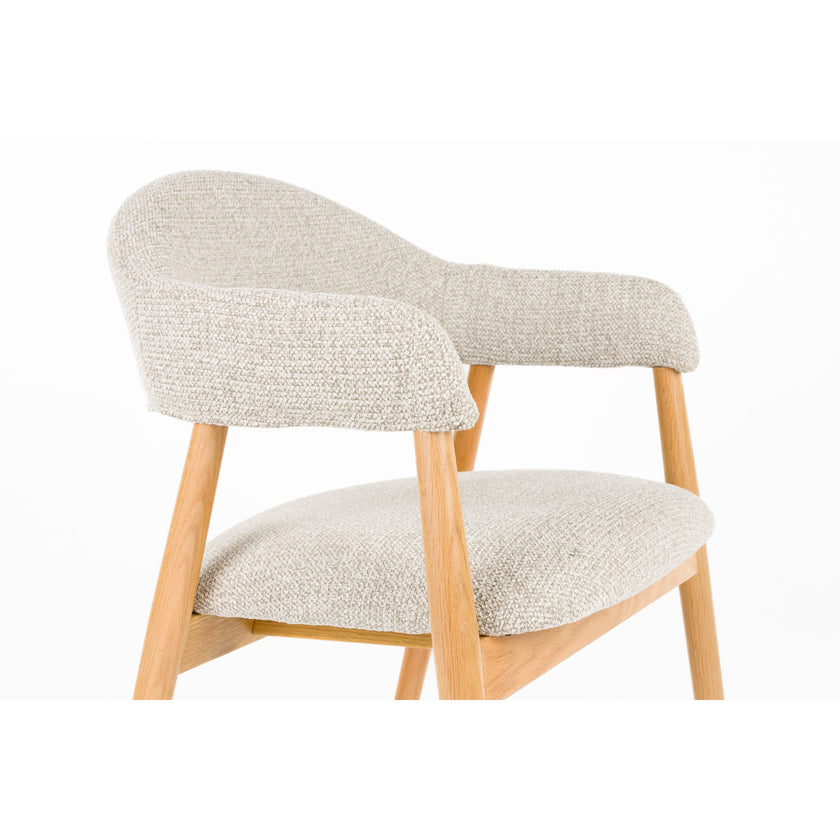 Indy Eetkamerstoel met leuning Licht Bruin/ Beige