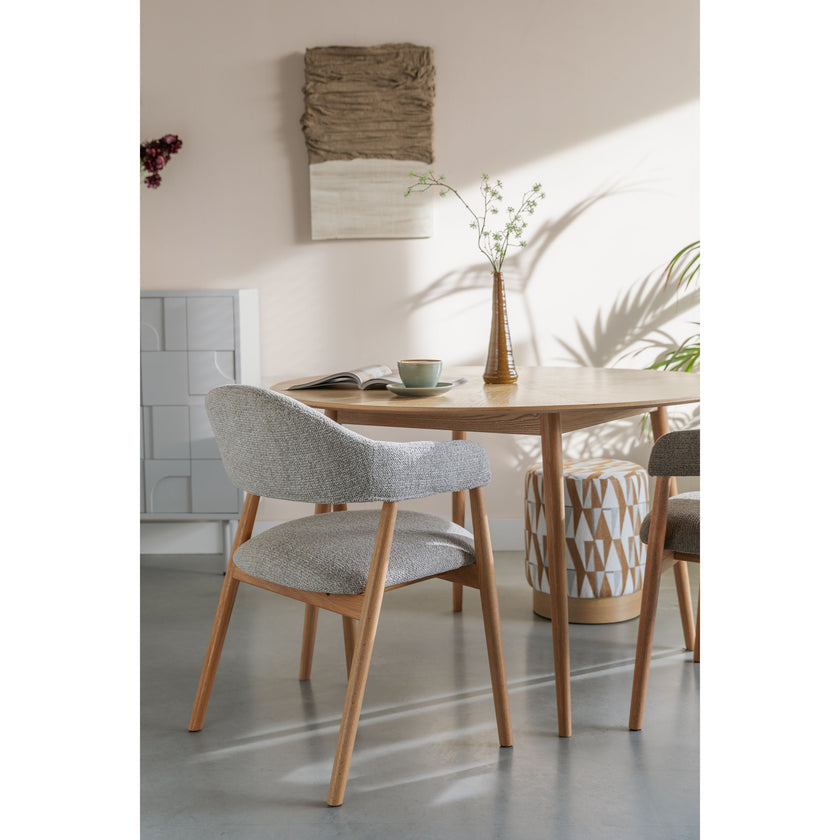 Indy Eetkamerstoel met leuning Licht Bruin/ Beige