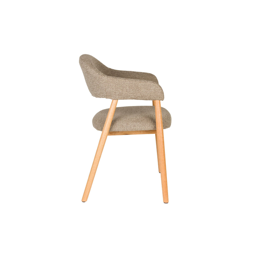 Indy Eetkamerstoel met leuning Donker Bruin/ Beige