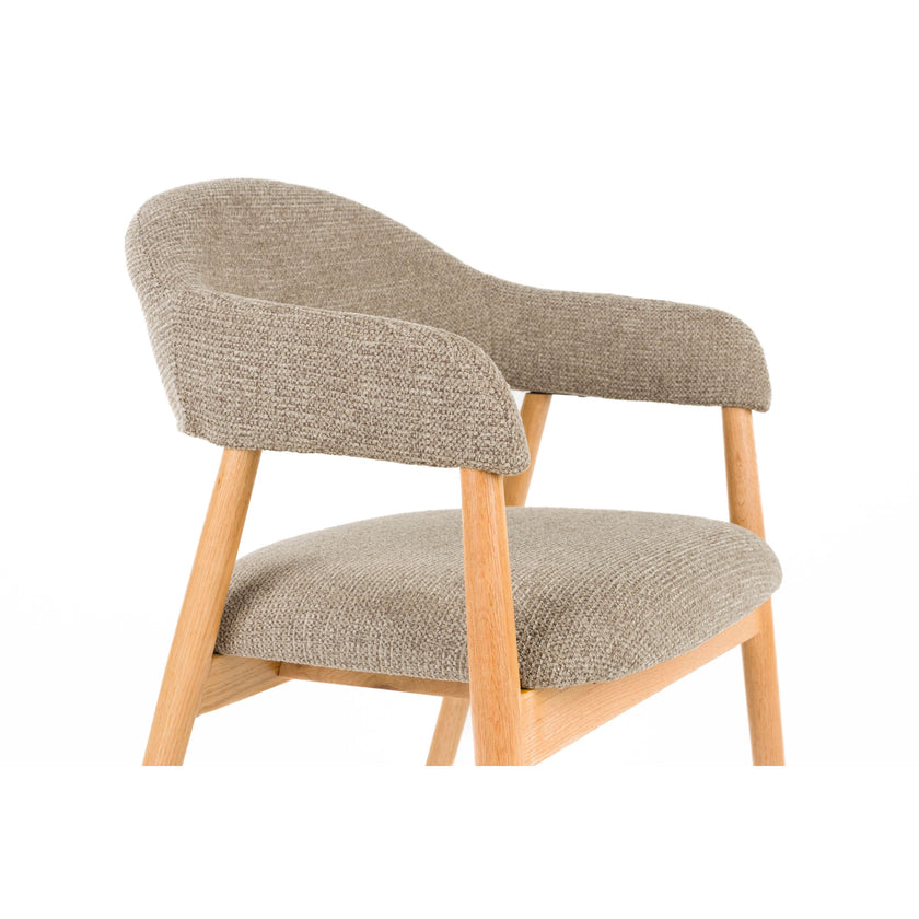 Indy Eetkamerstoel met leuning Donker Bruin/ Beige