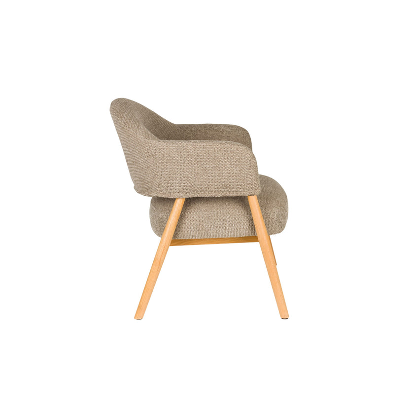 Indy Fauteuil met armleuning Donker bruin/ donker Beige
