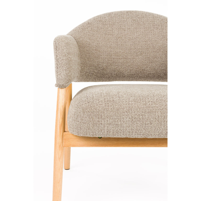 Indy Fauteuil met armleuning Donker bruin/ donker Beige