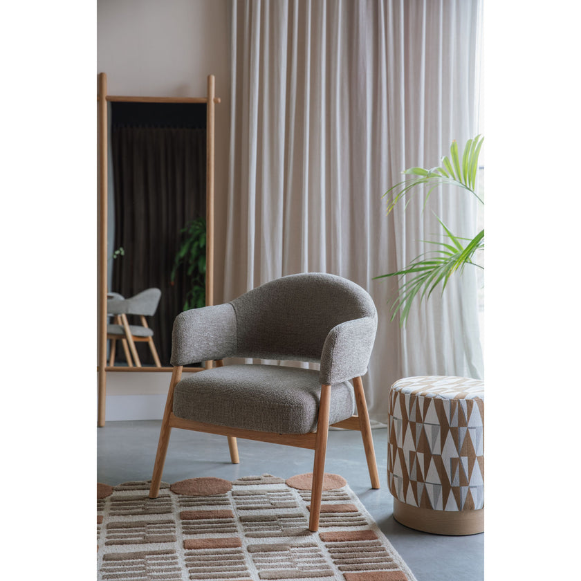 Indy Fauteuil met armleuning Donker bruin/ donker Beige