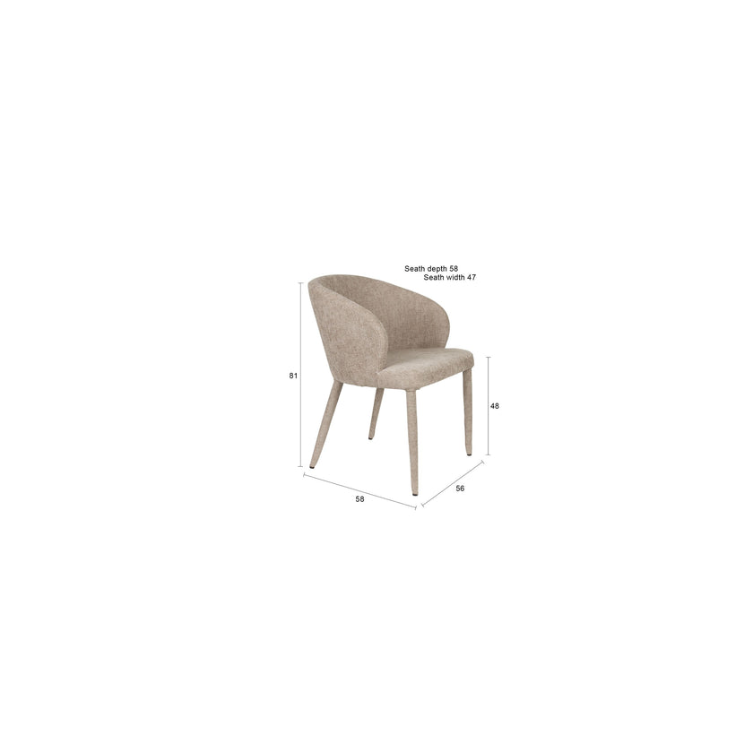 Tamsin Eetkamerstoel Gestoffeerd Beige