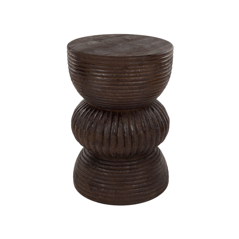Santo Bijzettafel Rond 30 cm Mangohout Bruin donker