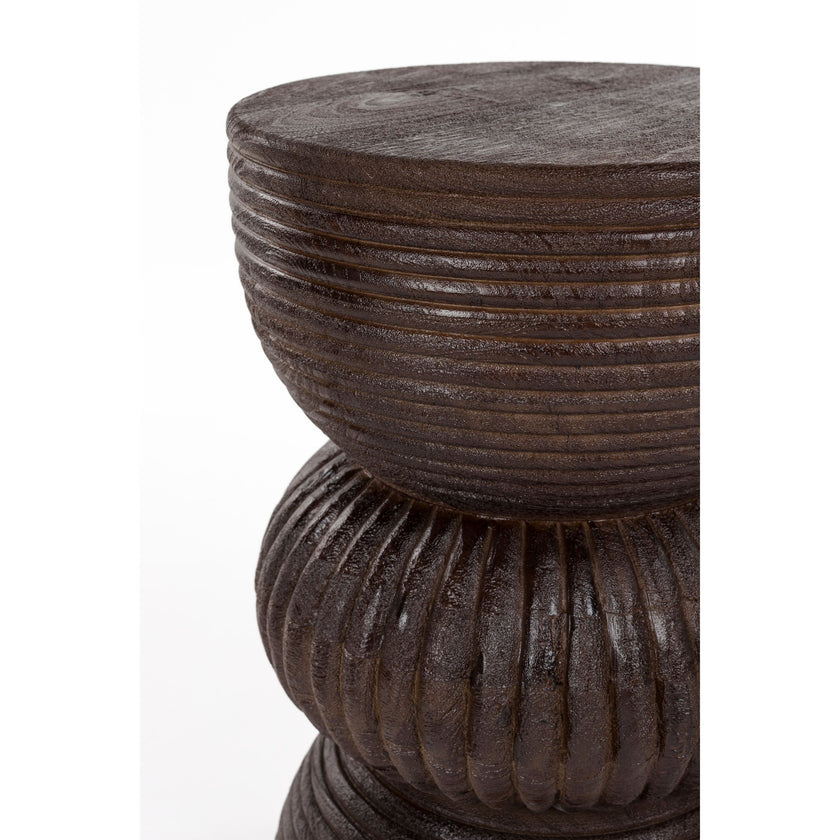 Santo Bijzettafel Rond 30 cm Mangohout Bruin donker