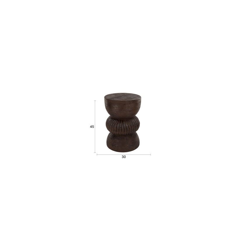 Santo Bijzettafel Rond 30 cm Mangohout Bruin donker