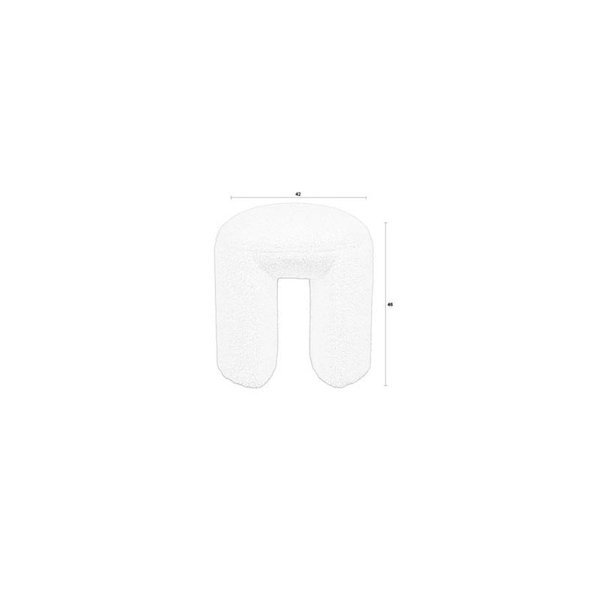 Noxx Kruk/ Poef Teddy stof Beige