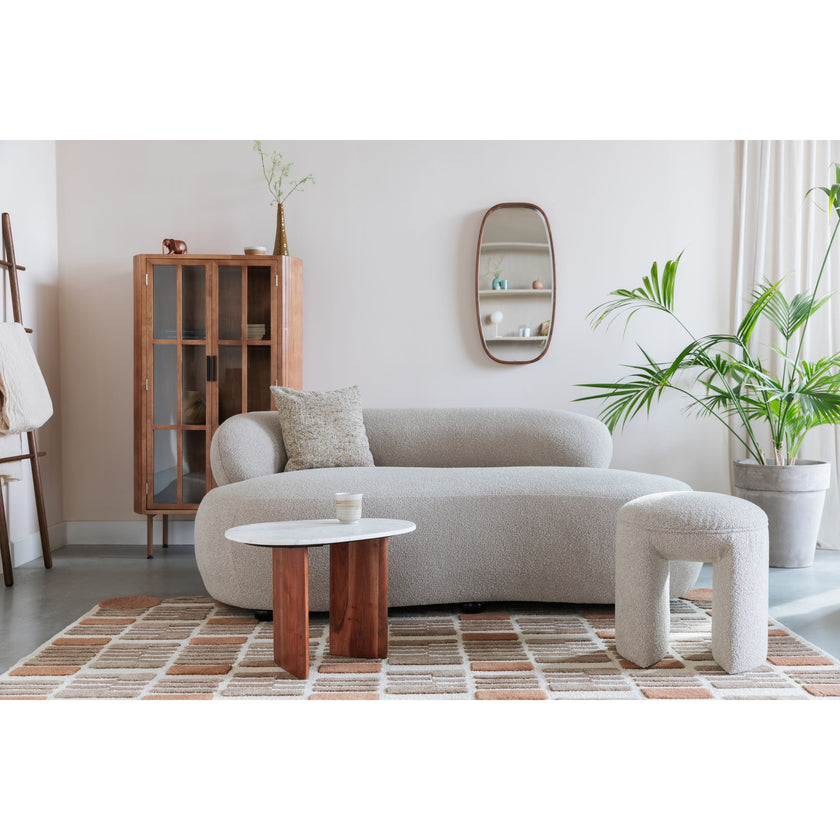 Noxx Bank 2,5 zits Teddy stof Beige