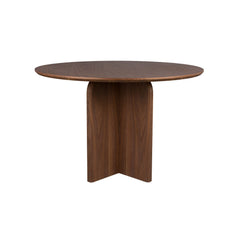 Laurent Eettafel Rond 120 cm Hout Walnoot kleurig Bruin