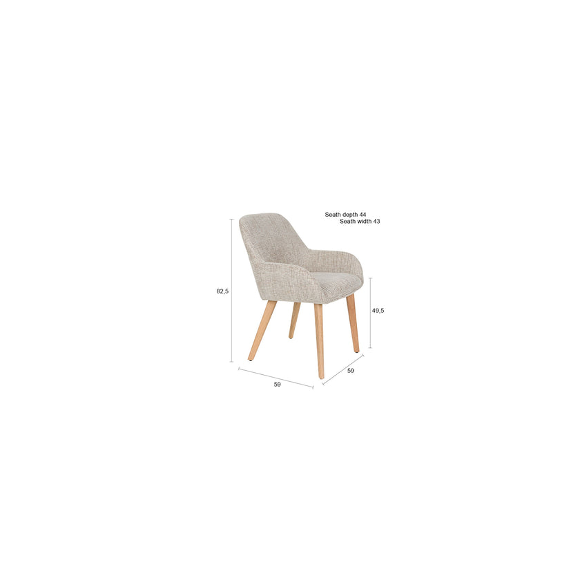 Loua Eetkamerstoel Beige/ Bruin