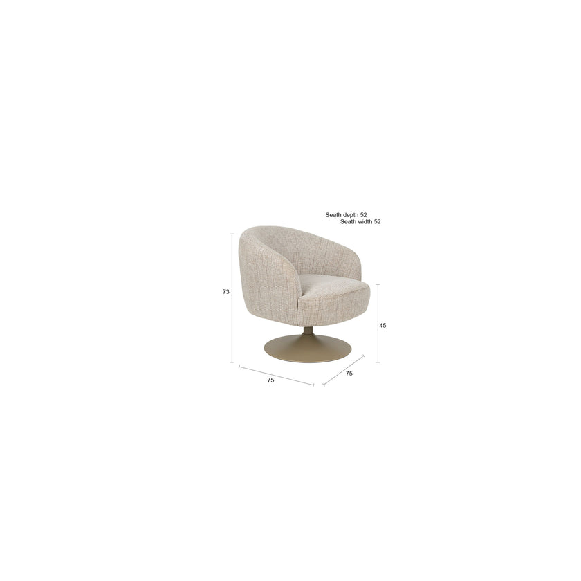 Renate Fauteuil Draaibaar Beige/ Bruin