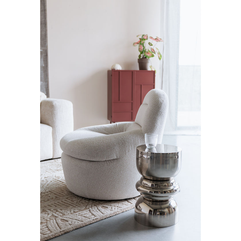 Kinga Bijzettafel Rond 29.50 cm Zilver
