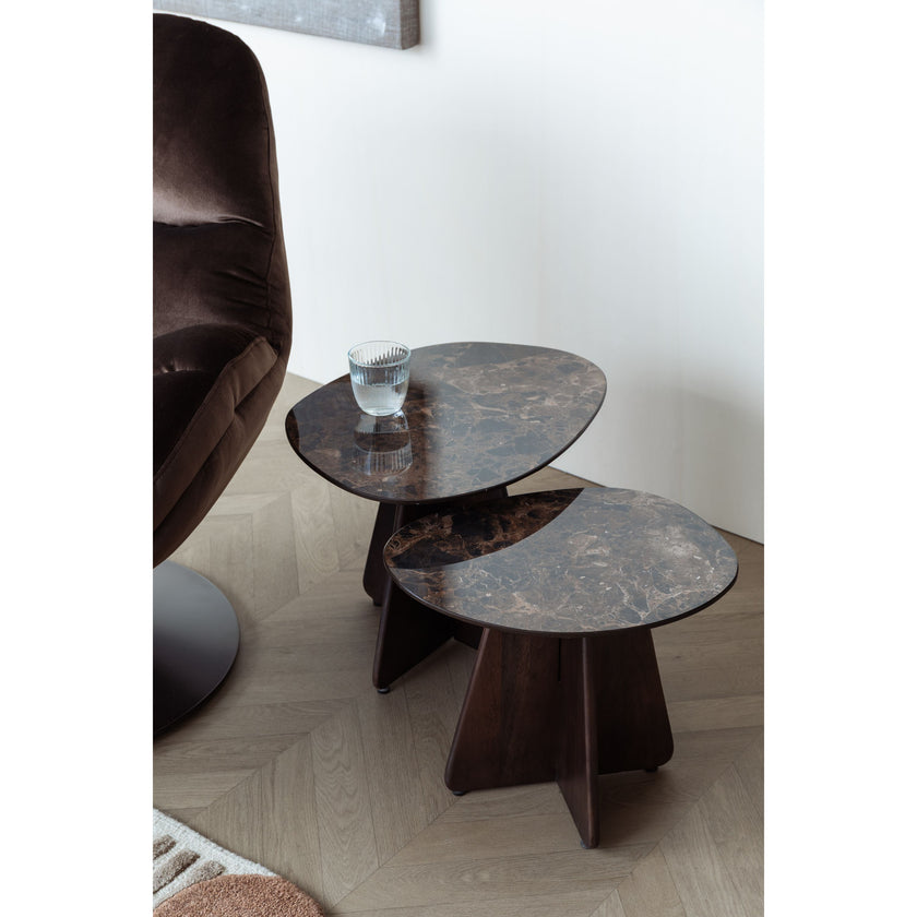 Naut Bijzettafel Set Van 2 Bruin