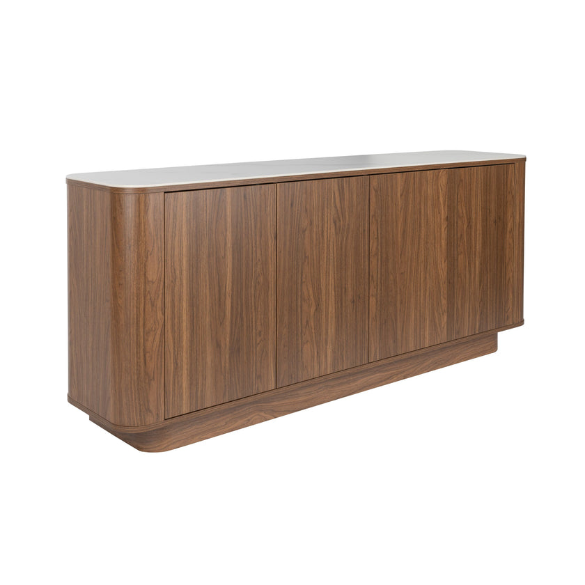 Almira Dressoir Hoog 180 cm Hout/ Marmerlook Walnootkleur