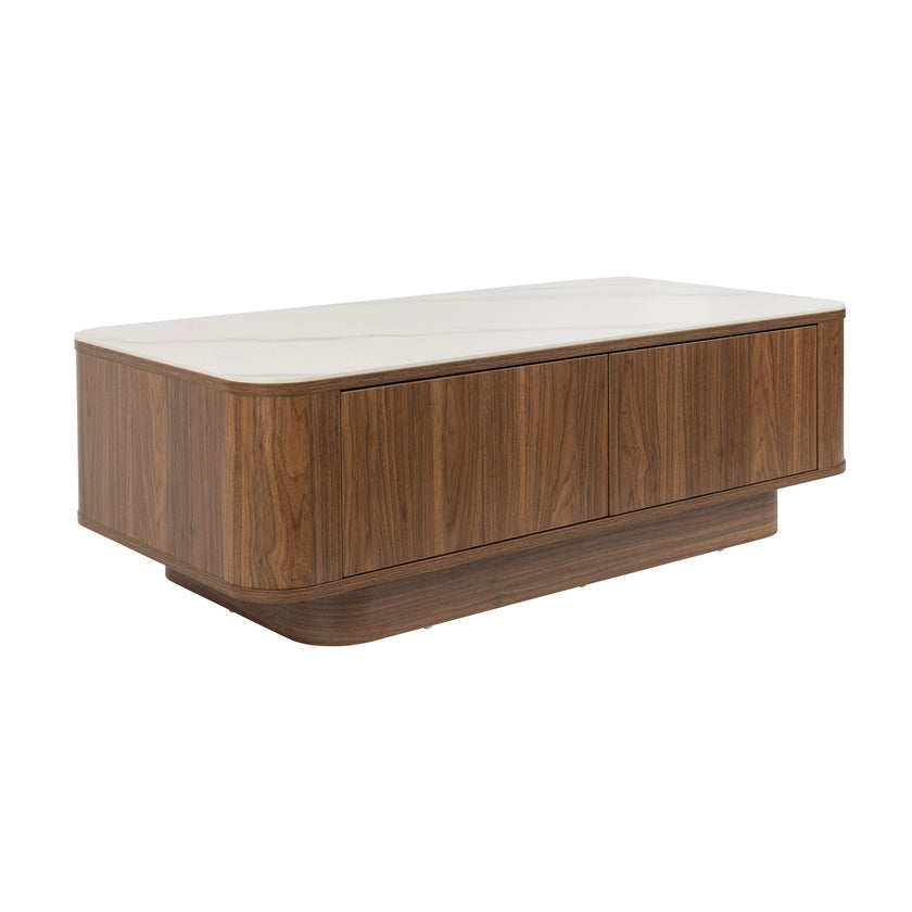 Almira Salontafel 120x60 cm Hout/ Marmerlook Walnootkleur