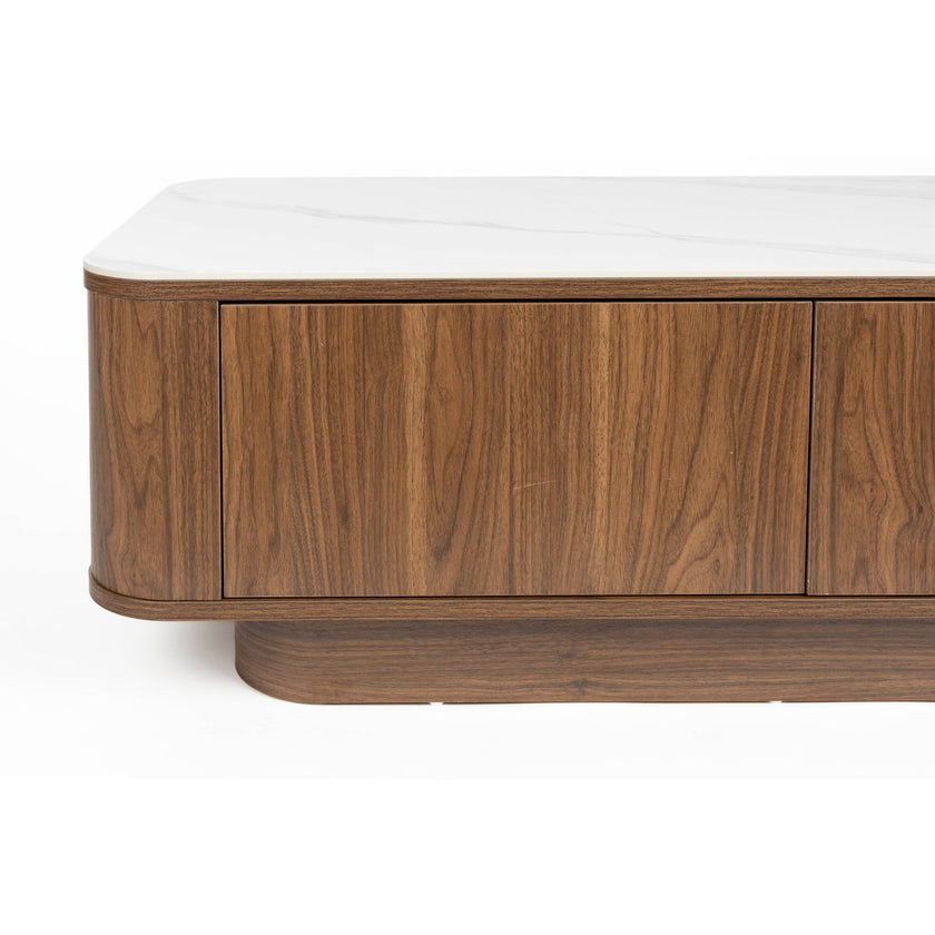 Almira Salontafel 120x60 cm Hout/ Marmerlook Walnootkleur