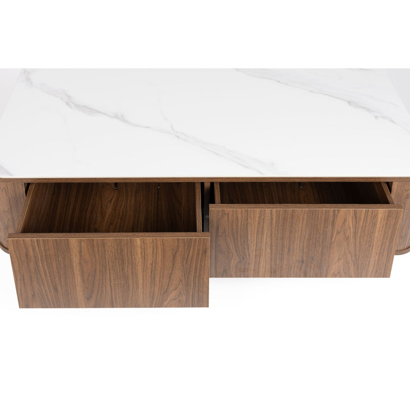 Almira Salontafel 120x60 cm Hout/ Marmerlook Walnootkleur