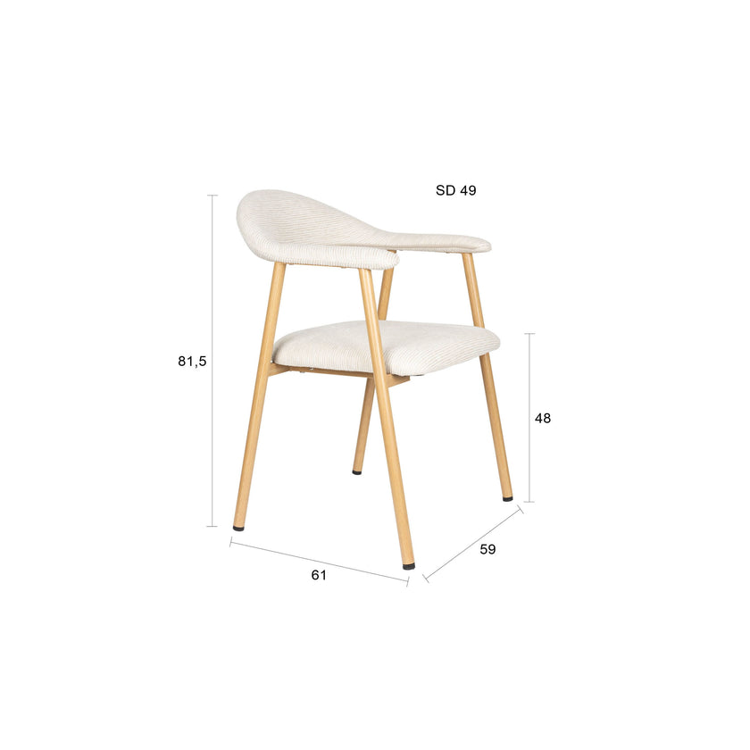 Amy Eetkamerstoel Beige