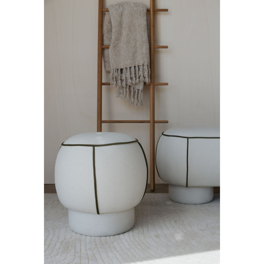 Marina Poef Rond 45 cm Wit
