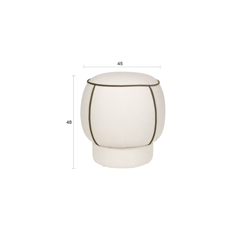Marina Poef Rond 45 cm Wit