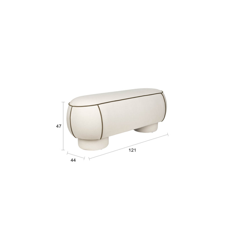 Marina Bankje 121 cm Wit