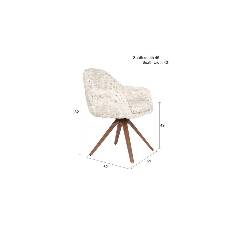 Batoul Eetkamerstoel Armleuning Beige