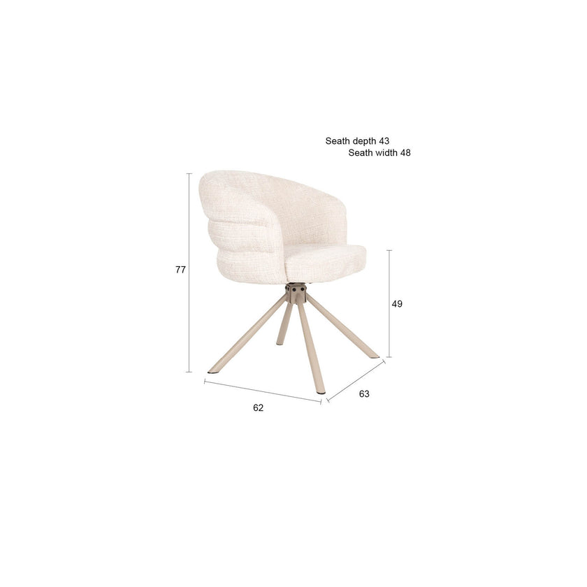 Marjolein Eetkamerstoel Armleuning Beige