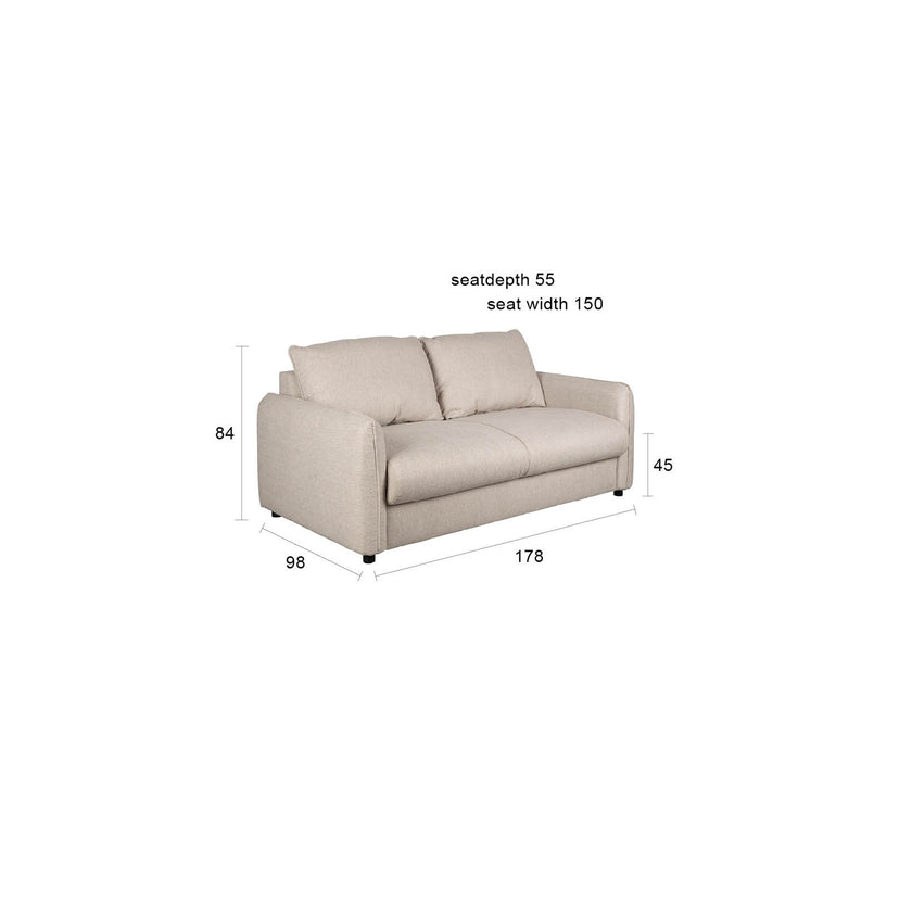Halber 2,5-Zitsbank Beige