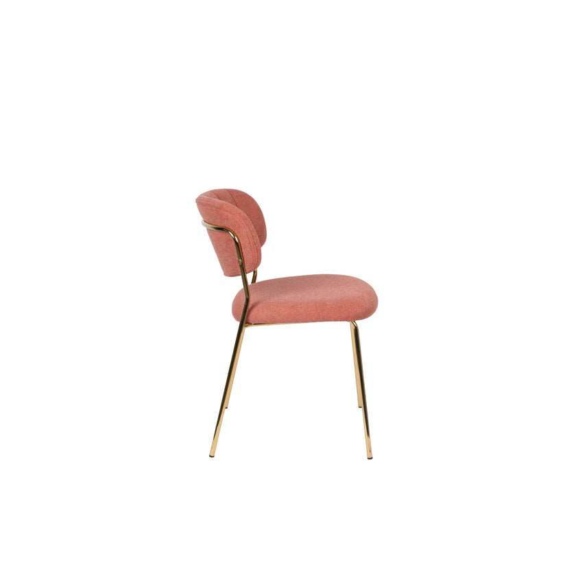Jolien Eetkamerstoel Goud/ Roze