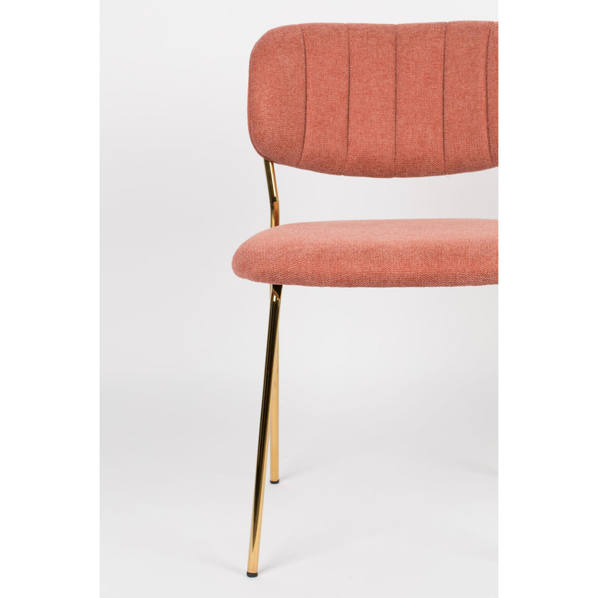 Jolien Eetkamerstoel Goud/ Roze