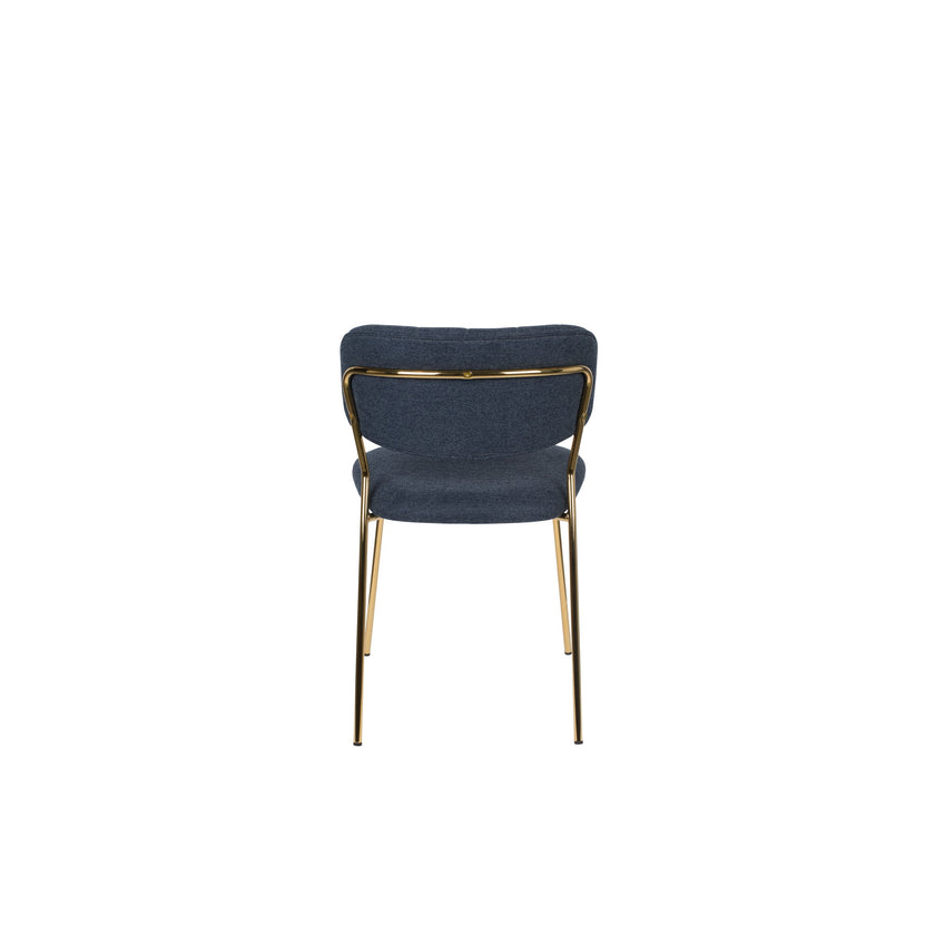 Jolien Eetkamerstoel Goud/ Donkerblauw